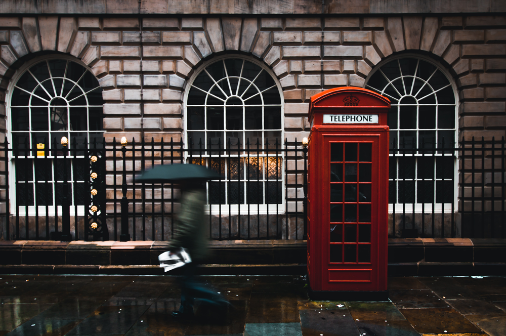 Red phonebox on a london street