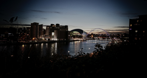 Newcastle cityscape by night