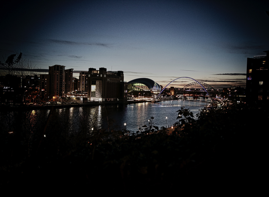Newcastle cityscape by night
