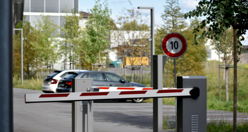Car park barrier entry to a quiet office car park