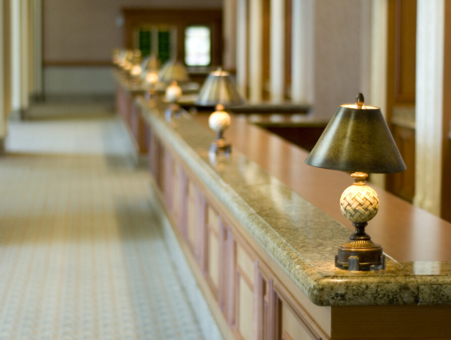 Empty hotel reception