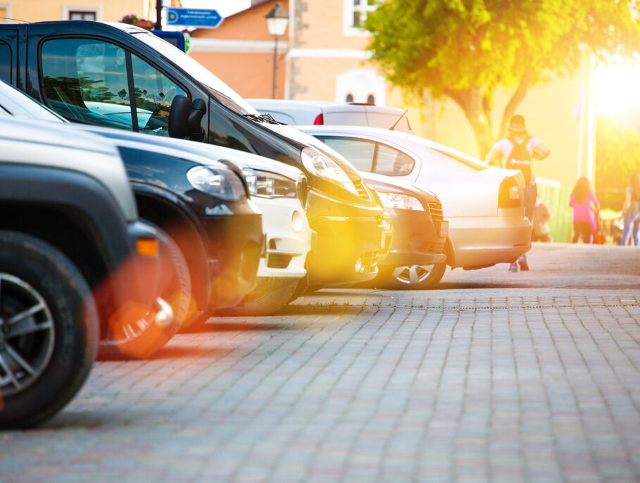 cars parked in an office car park