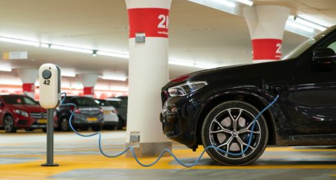 Electric Car charging in an underground car park
