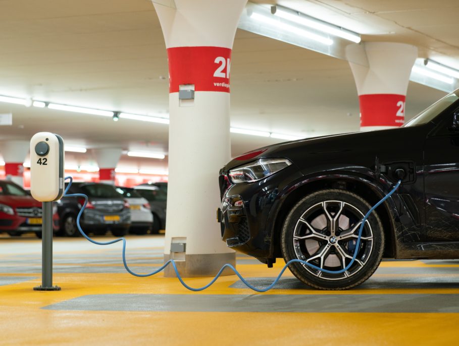 Electric Car charging in an underground car park