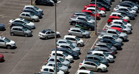 busy car park