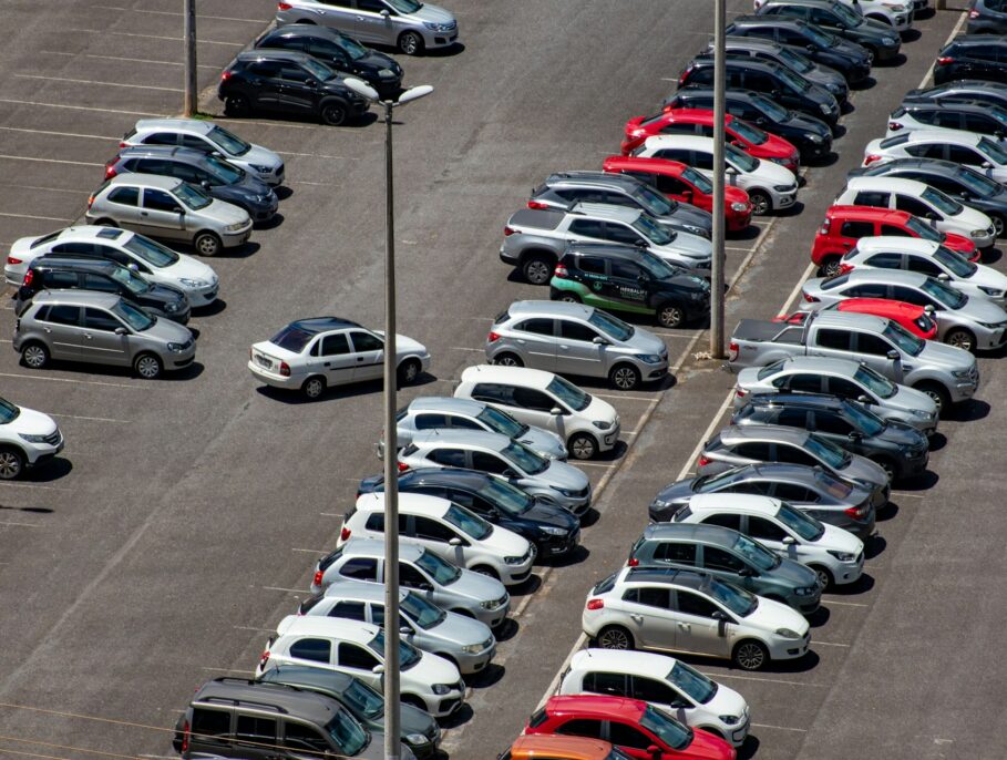 busy car park