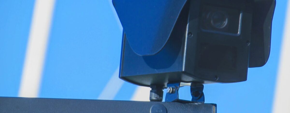 An ANPR camera monitoring a car park
