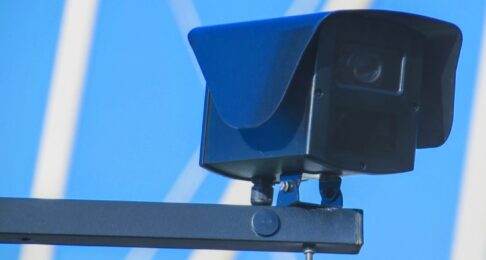 An ANPR camera monitoring a car park