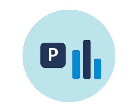Parking sign with occupancy bar chart