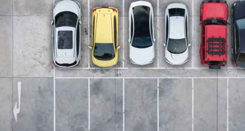 Birds Eye View Cars Parked