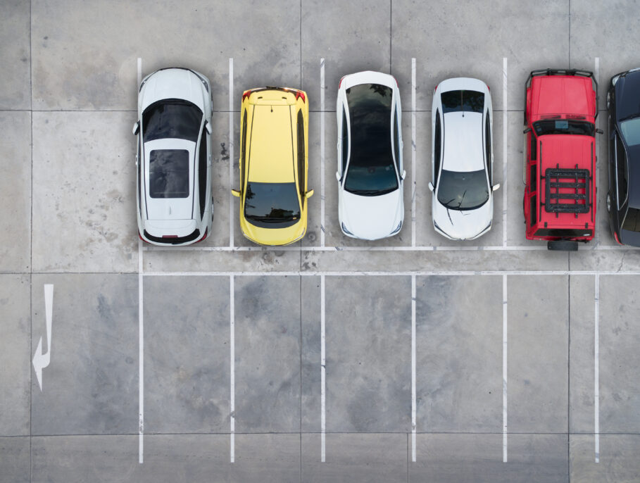 Birds Eye View Cars Parked