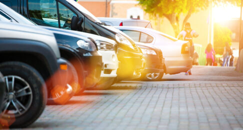 Multiple cars parked on a car park